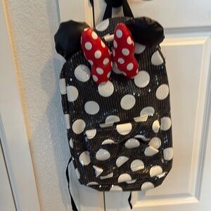 Disney Minnie Mouse sequin Backpack with Ears and Bow